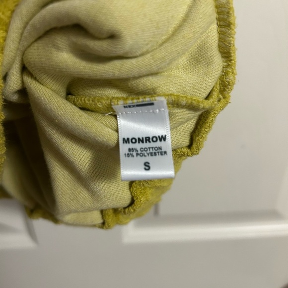 Monrow Terry Cloth Organic Cotton Crop Sleeveless Top Avocado Size Small - Picture 2 of 5